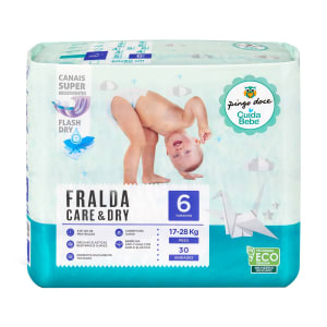 Fraldas Care & Dry Tamanho 6 (+17 Kg) Pingo Doce - 30 un product image