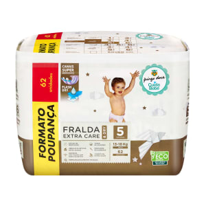 Fraldas Extra Care & Dry Tamanho 5 (13-18 Kg) Pingo Doce - 62 un product image