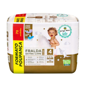 Fraldas Extra Care & Dry Tamanho 4 (9-15 Kg) Pingo Doce - 70 un product image