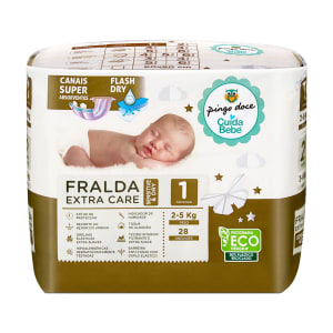 Fraldas Sensitive Extra Care Tamanho 1 (2-5 Kg) Pingo Doce - 28 un product image