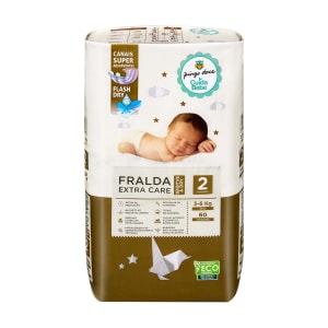 Fraldas Extra Care Sensitive & Dry Tamanho 2 (3-6 Kg) Pingo Doce - 60 un product image