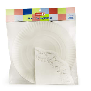 Imagem do produto Prato de Cartão 28 cm com Naperão 32 cm Home 7