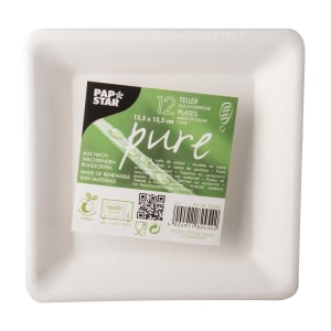 Imagem do produto Pratos Quadrados de Cana de Açúcar Pure Papstar