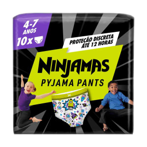 Fraldas-Cueca Foguetão Ninjamas 4 a 7 anos (17-30 Kg) Dodot - 10 un product image
